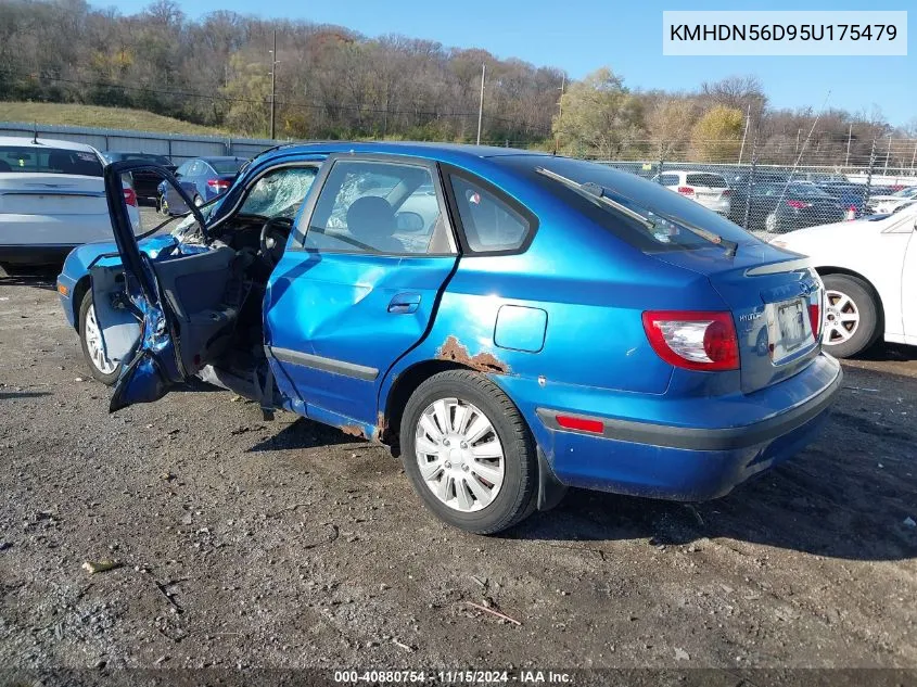 2005 Hyundai Elantra Gls/Gt VIN: KMHDN56D95U175479 Lot: 40880754