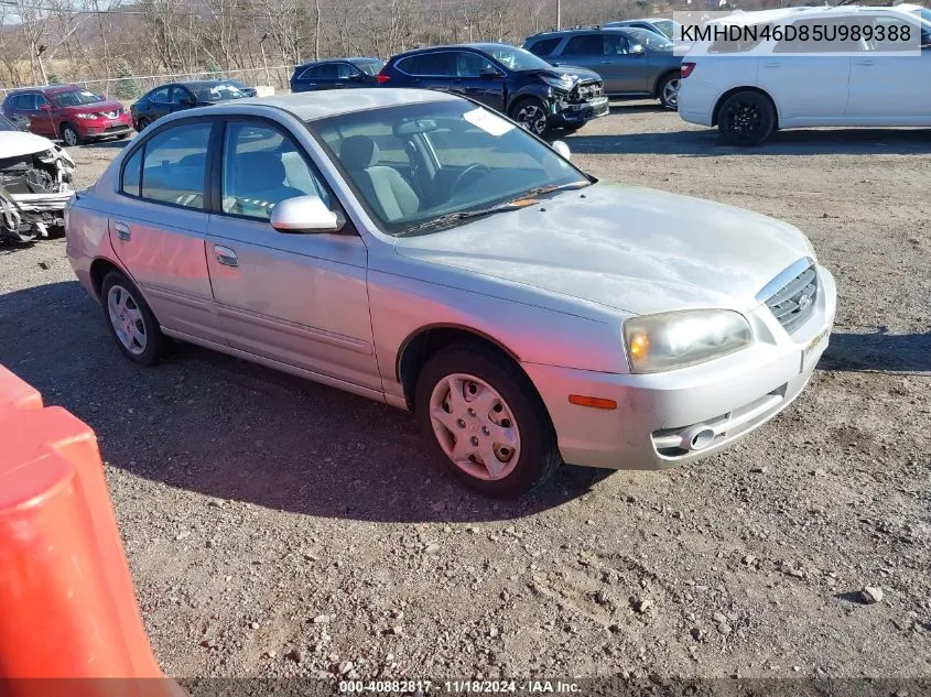 2005 Hyundai Elantra Gls/Gt VIN: KMHDN46D85U989388 Lot: 40882817