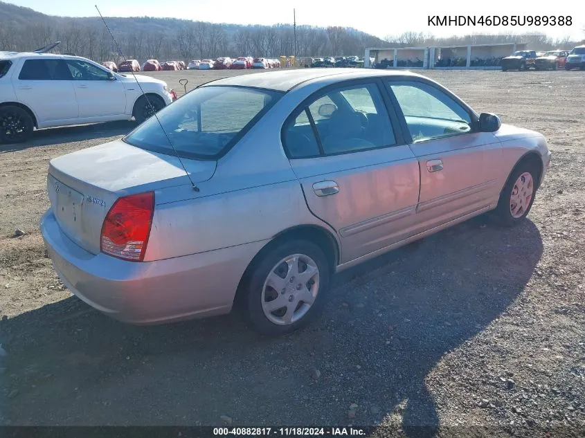 2005 Hyundai Elantra Gls/Gt VIN: KMHDN46D85U989388 Lot: 40882817