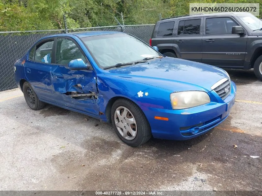 KMHDN46D26U266072 2006 Hyundai Elantra Gls/Limited