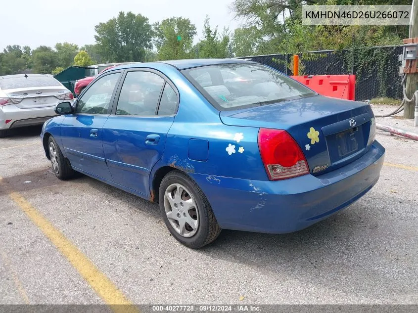 KMHDN46D26U266072 2006 Hyundai Elantra Gls/Limited