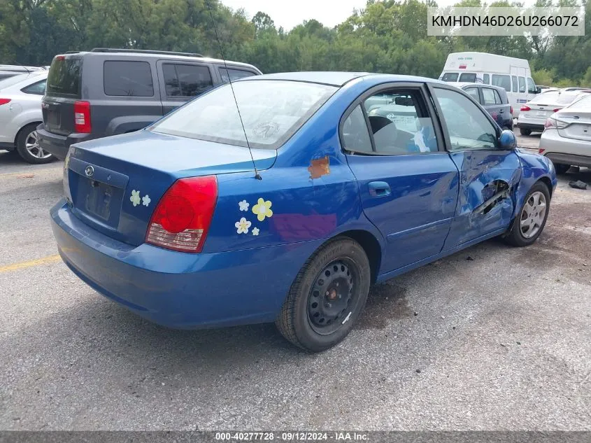 KMHDN46D26U266072 2006 Hyundai Elantra Gls/Limited