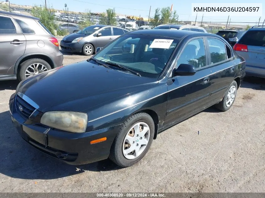 KMHDN46D36U204597 2006 Hyundai Elantra Gls/Limited