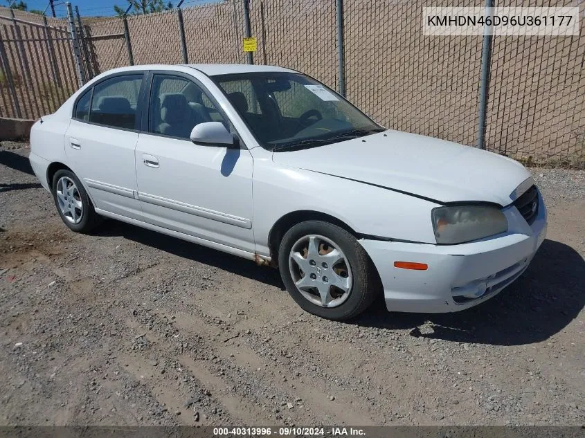 2006 Hyundai Elantra Gls/Limited VIN: KMHDN46D96U361177 Lot: 40313996