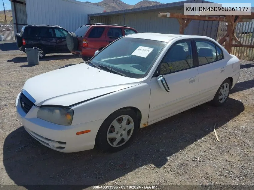 2006 Hyundai Elantra Gls/Limited VIN: KMHDN46D96U361177 Lot: 40313996