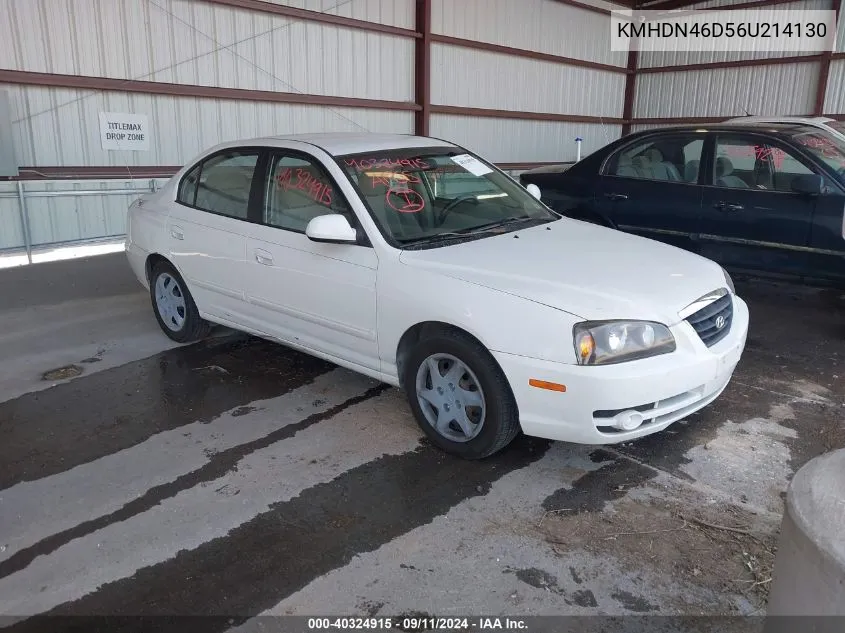 2006 Hyundai Elantra Gls/Limited VIN: KMHDN46D56U214130 Lot: 40324915