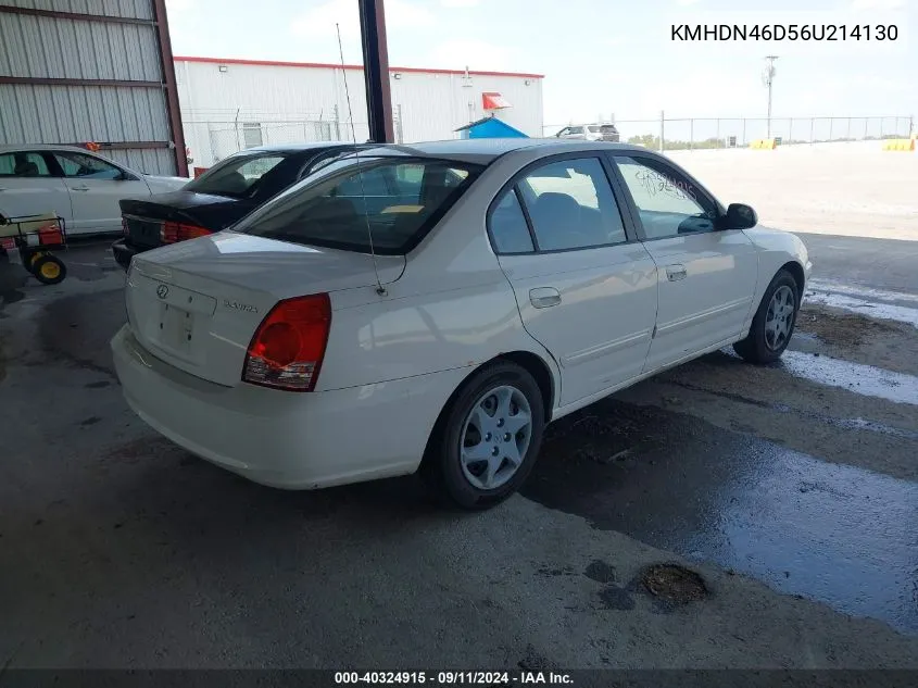 2006 Hyundai Elantra Gls/Limited VIN: KMHDN46D56U214130 Lot: 40324915