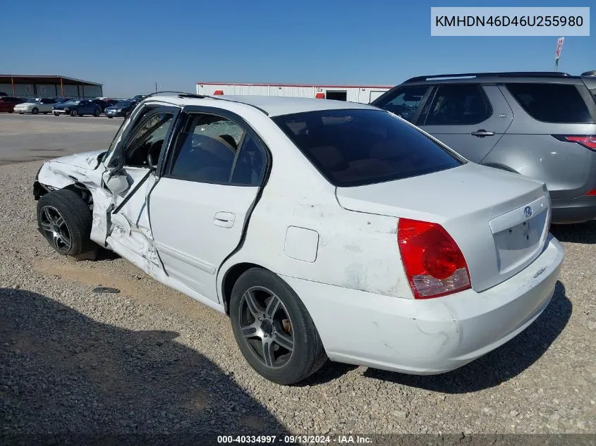 2006 Hyundai Elantra Gls/Gt/Limited VIN: KMHDN46D46U255980 Lot: 40334997