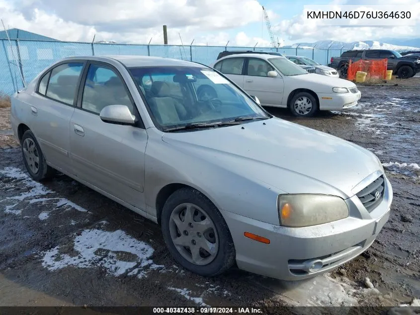 2006 Hyundai Elantra Gls/Limited VIN: KMHDN46D76U364630 Lot: 40347438