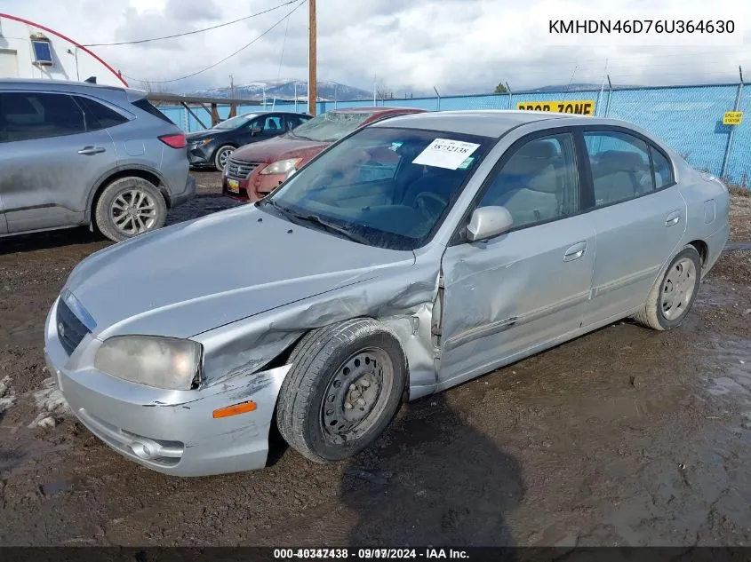 2006 Hyundai Elantra Gls/Limited VIN: KMHDN46D76U364630 Lot: 40347438