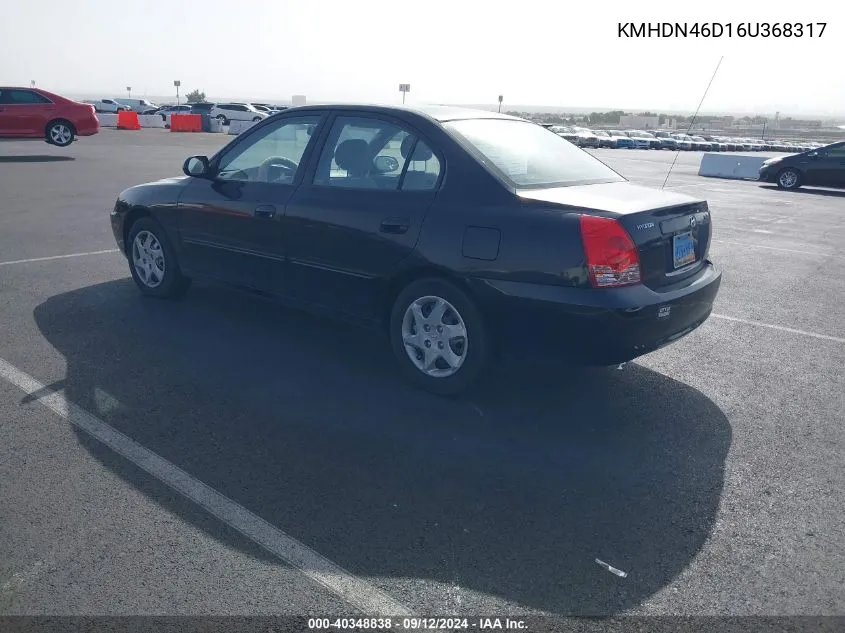 KMHDN46D16U368317 2006 Hyundai Elantra Gls/Limited