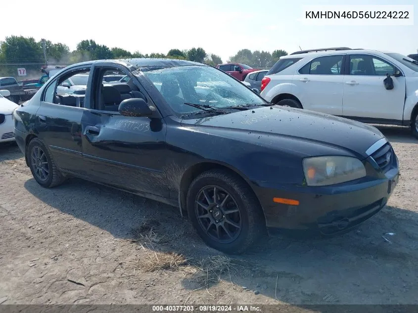 2006 Hyundai Elantra Gls/Limited VIN: KMHDN46D56U224222 Lot: 40377203