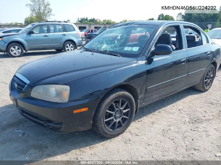 2006 Hyundai Elantra Gls/Limited VIN: KMHDN46D56U224222 Lot: 40377203