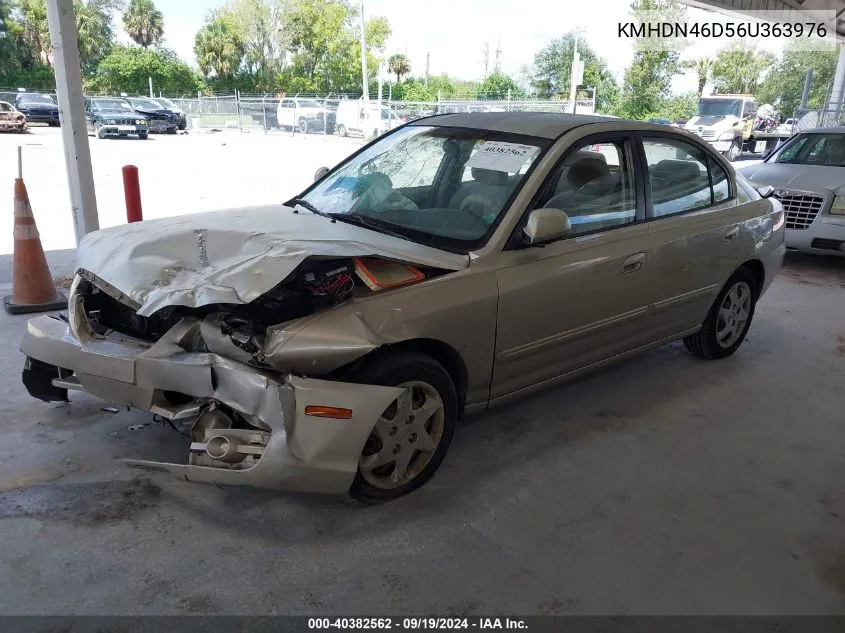 2006 Hyundai Elantra Gls/Limited VIN: KMHDN46D56U363976 Lot: 40382562