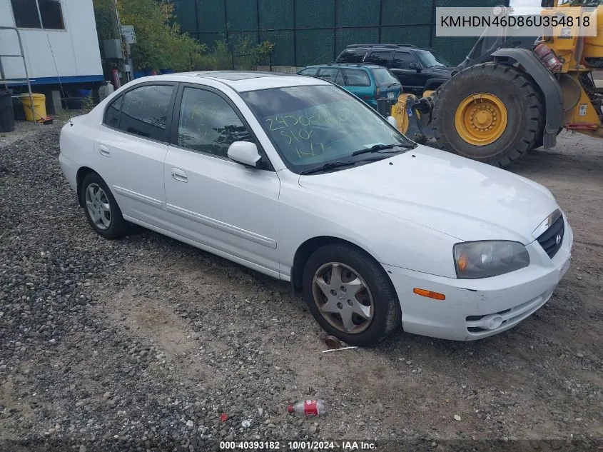 KMHDN46D86U354818 2006 Hyundai Elantra Gls/Limited