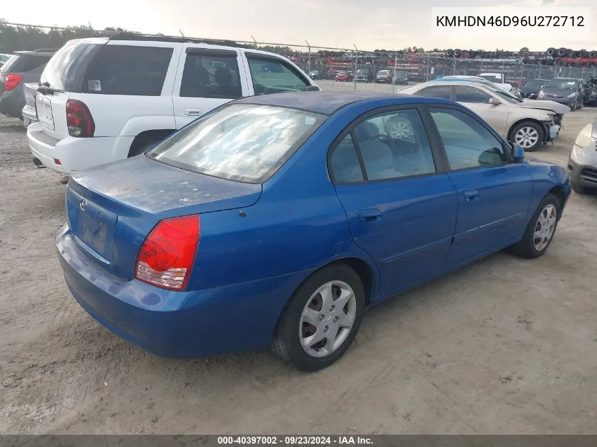 2006 Hyundai Elantra Gls/Limited VIN: KMHDN46D96U272712 Lot: 40397002