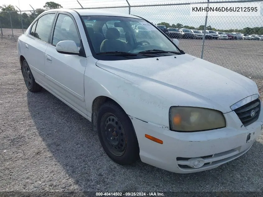 2006 Hyundai Elantra Gls/Limited VIN: KMHDN46D66U212595 Lot: 40414502