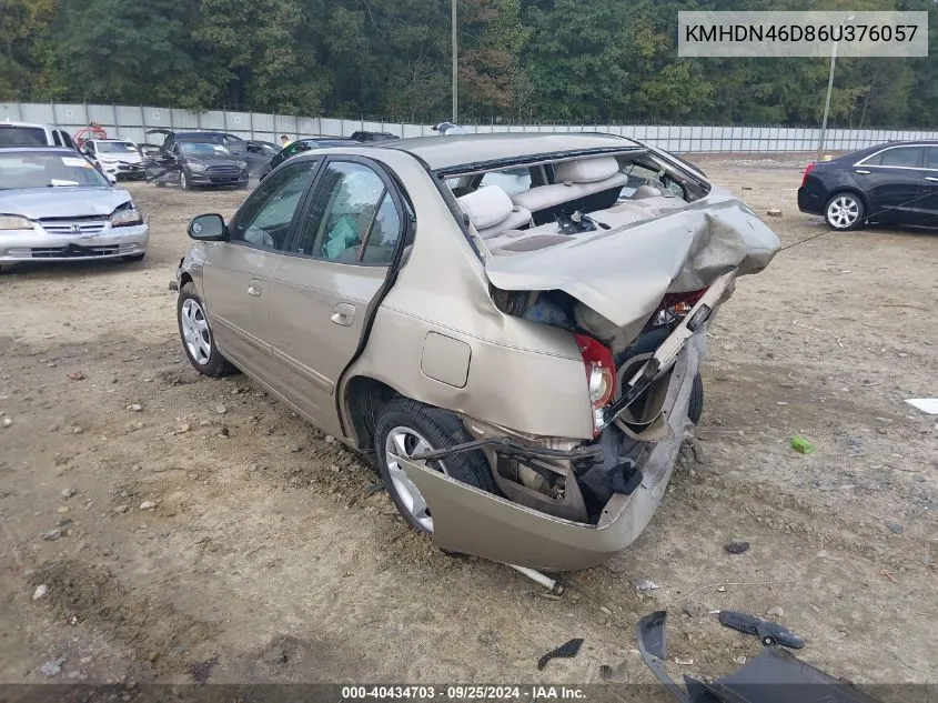 2006 Hyundai Elantra Gls/Limited VIN: KMHDN46D86U376057 Lot: 40434703