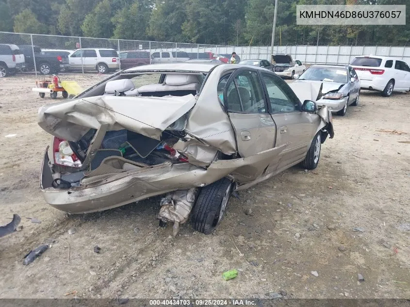 2006 Hyundai Elantra Gls/Limited VIN: KMHDN46D86U376057 Lot: 40434703