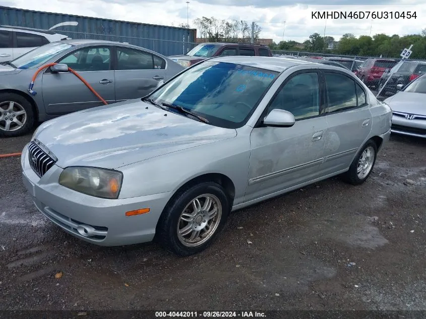 2006 Hyundai Elantra Gls/Limited VIN: KMHDN46D76U310454 Lot: 40442011