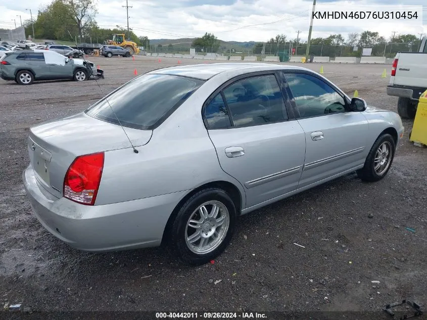 KMHDN46D76U310454 2006 Hyundai Elantra Gls/Limited