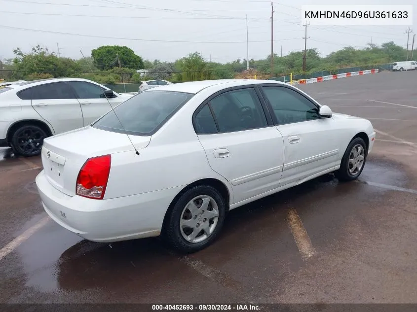 2006 Hyundai Elantra Gls/Limited VIN: KMHDN46D96U361633 Lot: 40452693