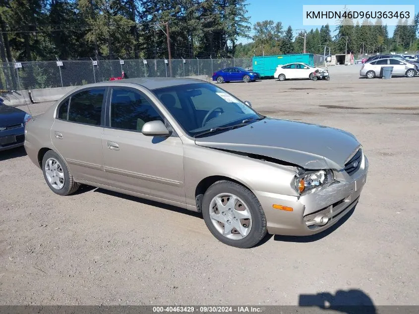 2006 Hyundai Elantra Gls/Limited VIN: KMHDN46D96U363463 Lot: 40463429