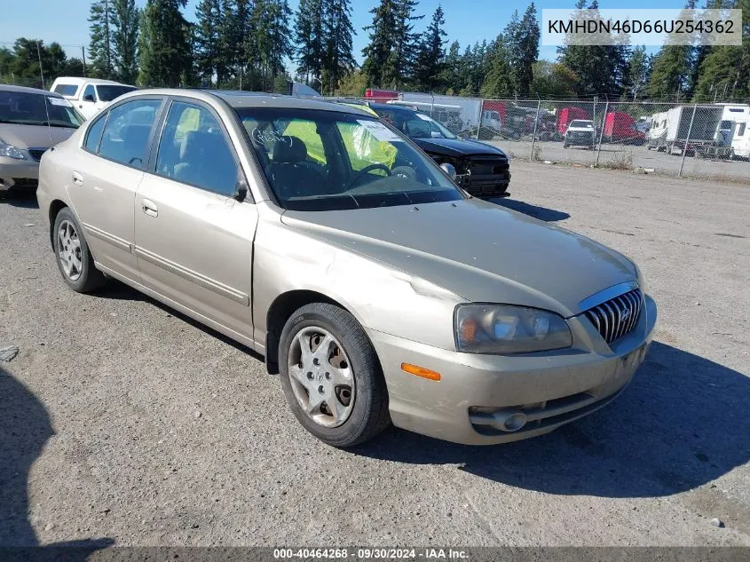 2006 Hyundai Elantra Gls/Limited VIN: KMHDN46D66U254362 Lot: 40464268