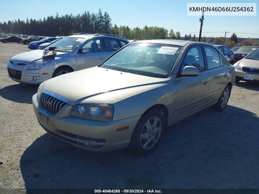 2006 Hyundai Elantra Gls/Limited VIN: KMHDN46D66U254362 Lot: 40464268