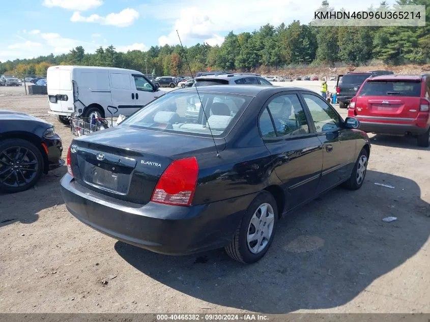 2006 Hyundai Elantra Gls/Limited VIN: KMHDN46D96U365214 Lot: 40465382