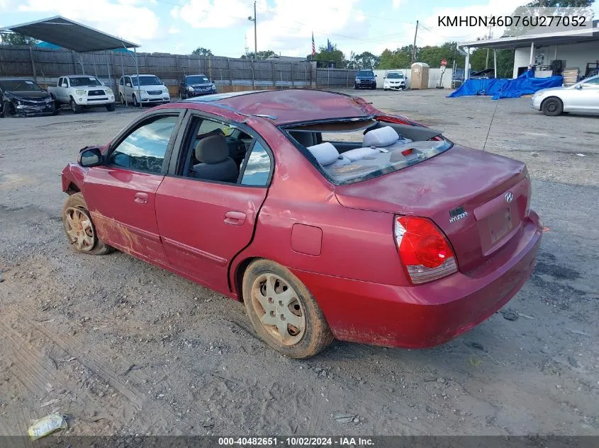 2006 Hyundai Elantra Gls/Limited VIN: KMHDN46D76U277052 Lot: 40482651