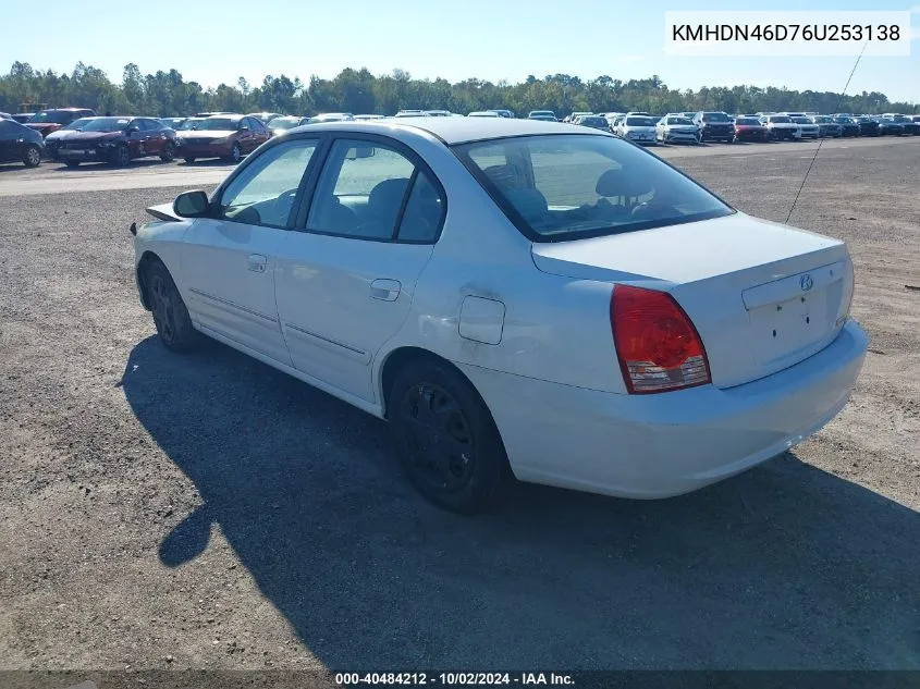 KMHDN46D76U253138 2006 Hyundai Elantra Gls/Limited