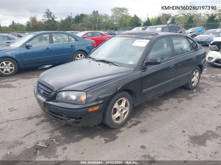 2006 Hyundai Elantra Gls/Gt VIN: KMHDN56D26U197390 Lot: 40486643