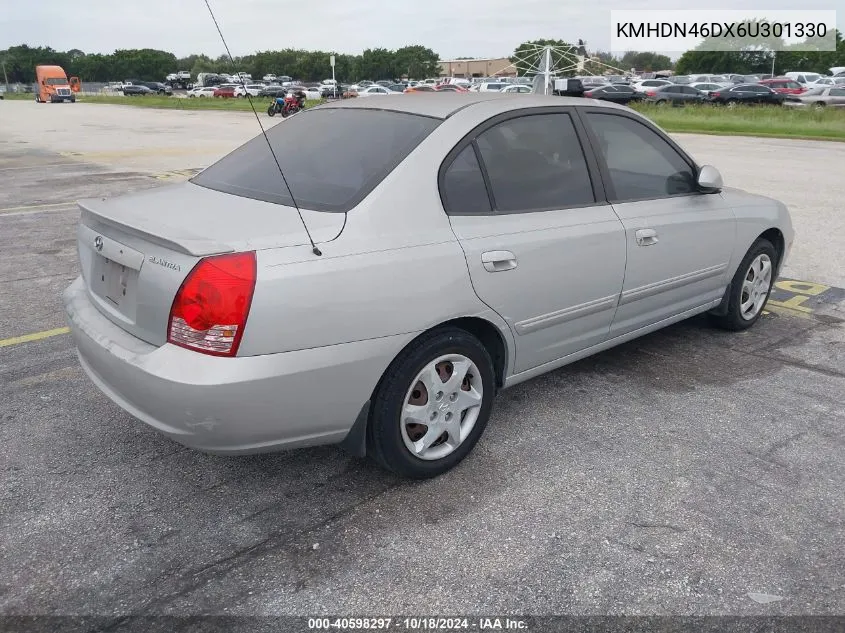 2006 Hyundai Elantra Gls/Limited VIN: KMHDN46DX6U301330 Lot: 40598297