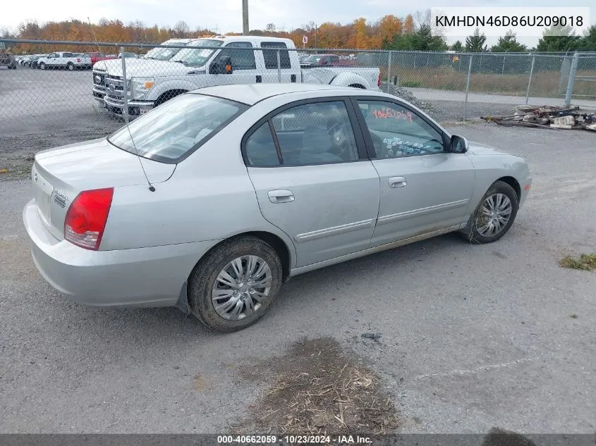 2006 Hyundai Elantra Gls/Limited VIN: KMHDN46D86U209018 Lot: 40662059