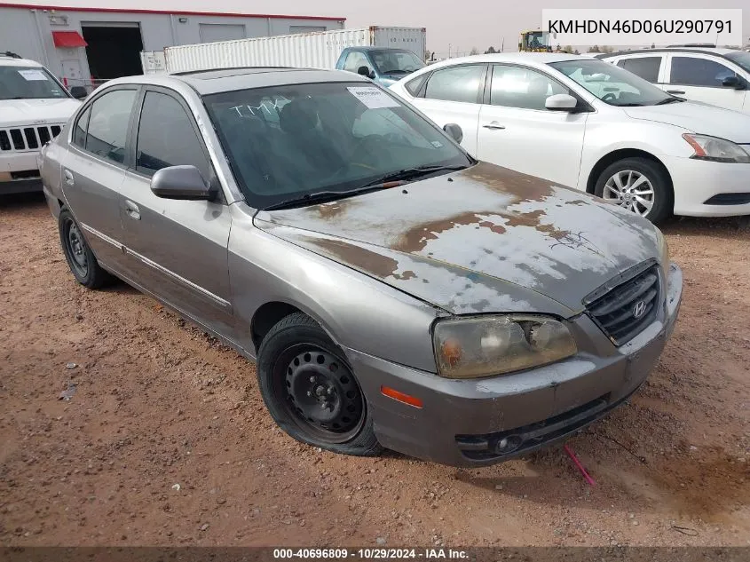 2006 Hyundai Elantra Gls/Limited VIN: KMHDN46D06U290791 Lot: 40696809