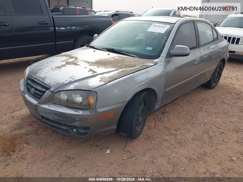 2006 Hyundai Elantra Gls/Limited VIN: KMHDN46D06U290791 Lot: 40696809