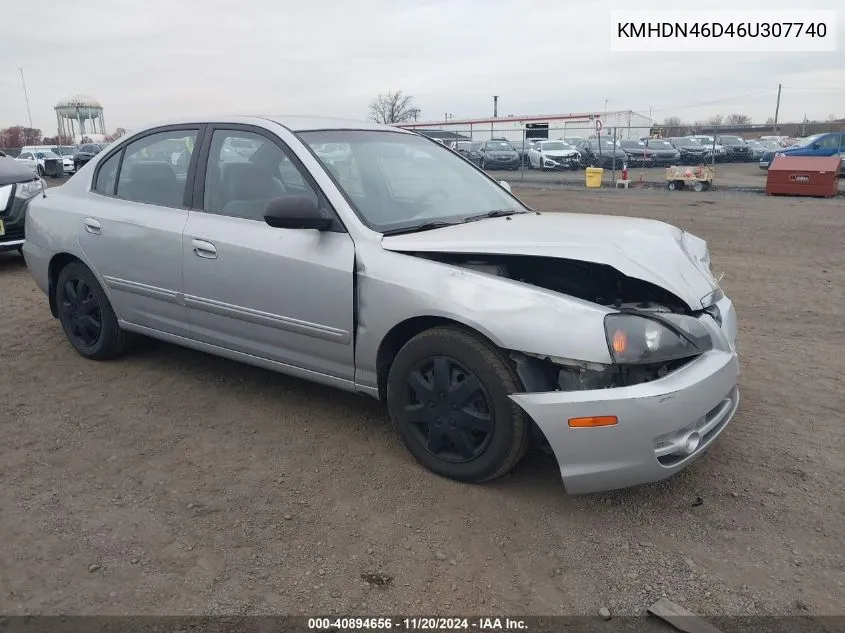 2006 Hyundai Elantra Gls/Limited VIN: KMHDN46D46U307740 Lot: 40894656