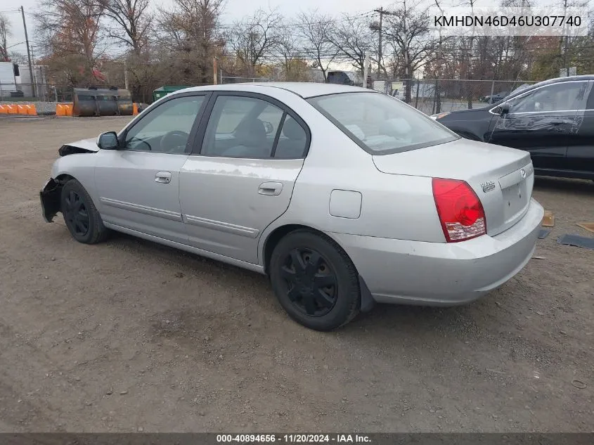 2006 Hyundai Elantra Gls/Limited VIN: KMHDN46D46U307740 Lot: 40894656