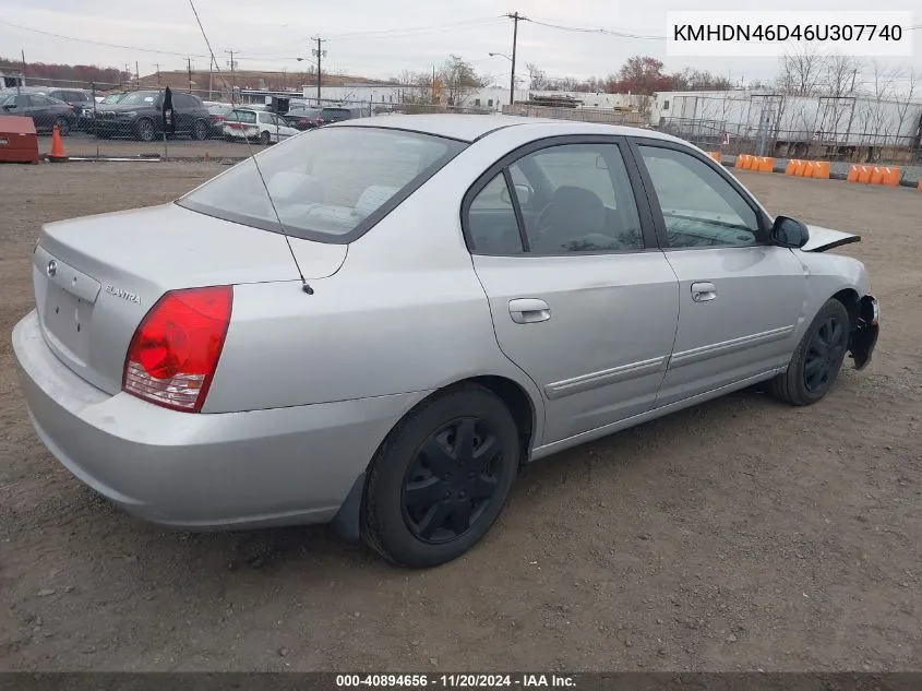 2006 Hyundai Elantra Gls/Limited VIN: KMHDN46D46U307740 Lot: 40894656