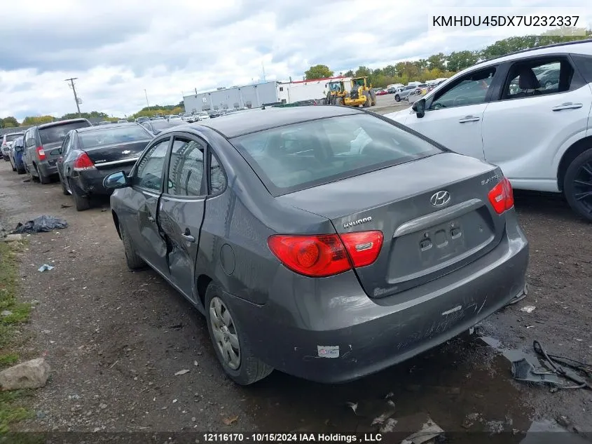 2007 Hyundai Elantra Gl/Gls VIN: KMHDU45DX7U232337 Lot: 12116170