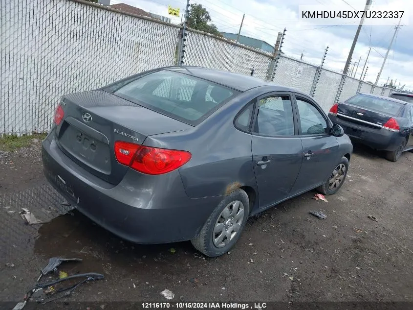 2007 Hyundai Elantra Gl/Gls VIN: KMHDU45DX7U232337 Lot: 12116170