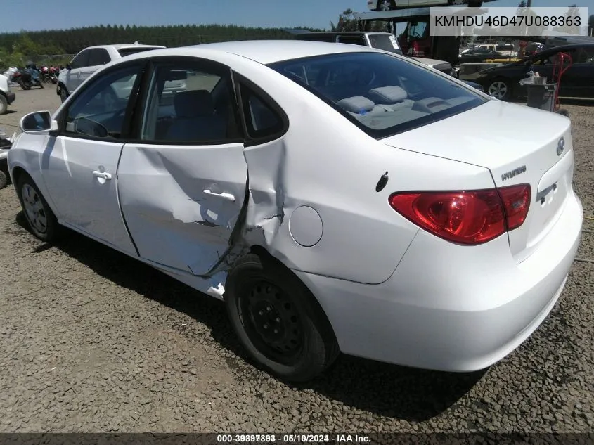 2007 Hyundai Elantra Gls/Limited/Se VIN: KMHDU46D47U088363 Lot: 39397893