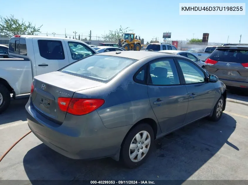 2007 Hyundai Elantra Gls/Limited/Se VIN: KMHDU46D37U198255 Lot: 40299353