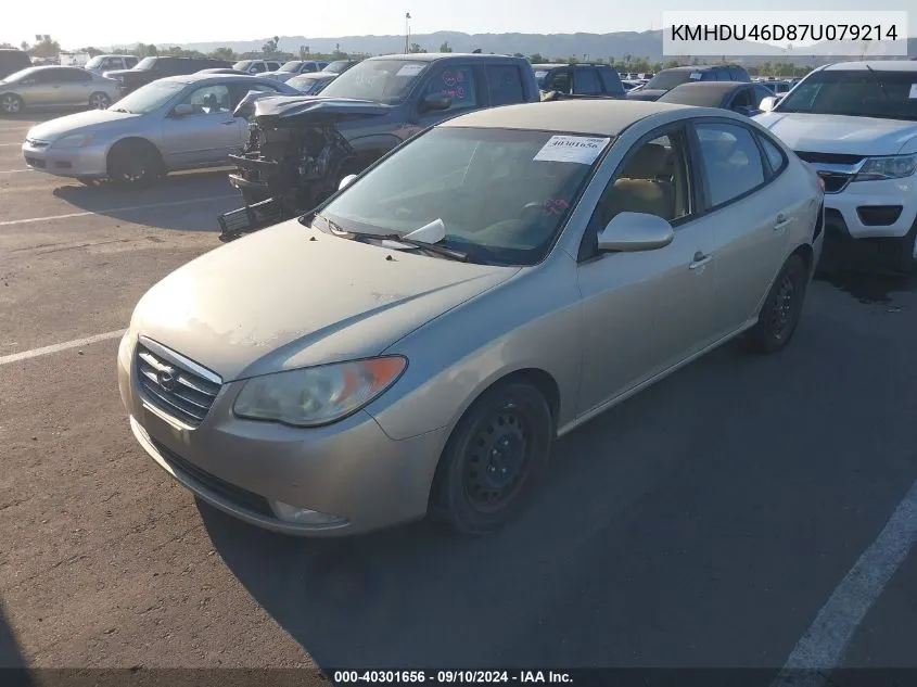 2007 Hyundai Elantra Gls/Limited/Se VIN: KMHDU46D87U079214 Lot: 40301656