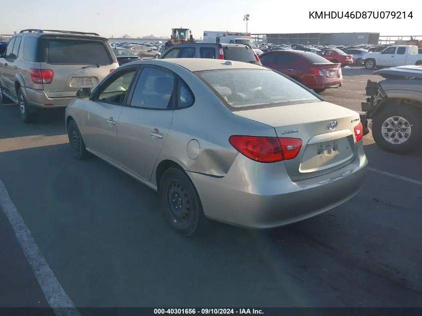 2007 Hyundai Elantra Gls/Limited/Se VIN: KMHDU46D87U079214 Lot: 40301656