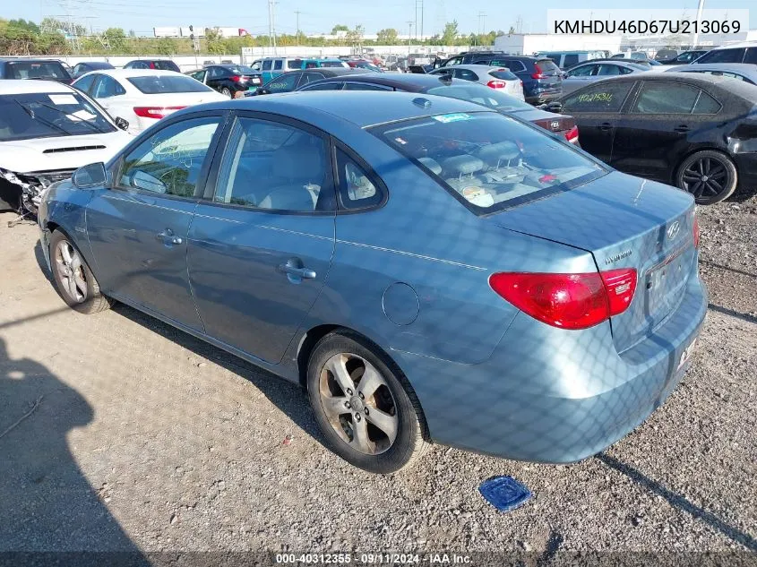 2007 Hyundai Elantra Gls/Se/Limited VIN: KMHDU46D67U213069 Lot: 40312355