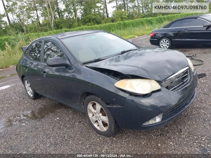 2007 Hyundai Elantra Gls/Se/Limited VIN: KMHDU46D97U098760 Lot: 40341139