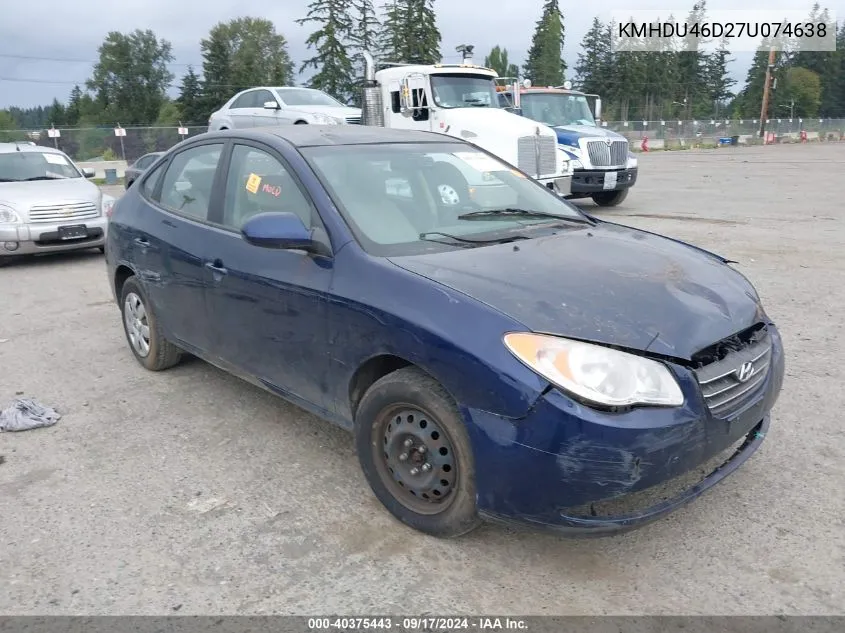 KMHDU46D27U074638 2007 Hyundai Elantra Gls/Limited/Se