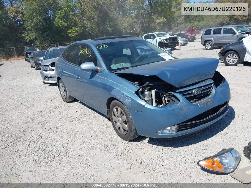 KMHDU46D67U229126 2007 Hyundai Elantra Gls/Limited/Se